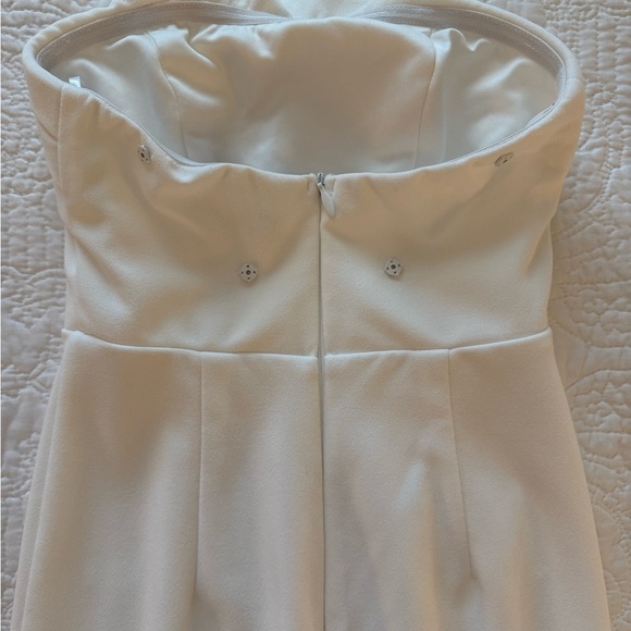 Lulu's White Strapless Wedding Dress with Bow - Picture 6 of 8